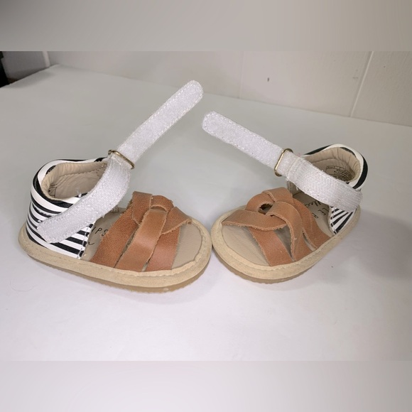 Little Bipsy Baylor Sandals - Camel & Black Stripe - Picture 4 of 10
